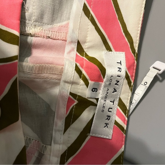 Trina Turk Pink and Olive Patterned Women's Shorts - Picture 4 of 4